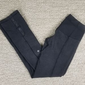 LULULEMON Pedal Power Cycling Woven Luon Denim Tight Rare Black Gray Size 10